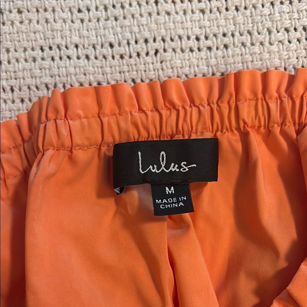 Orange Ruffled Women's Cropped Top - Picture 2 of 2